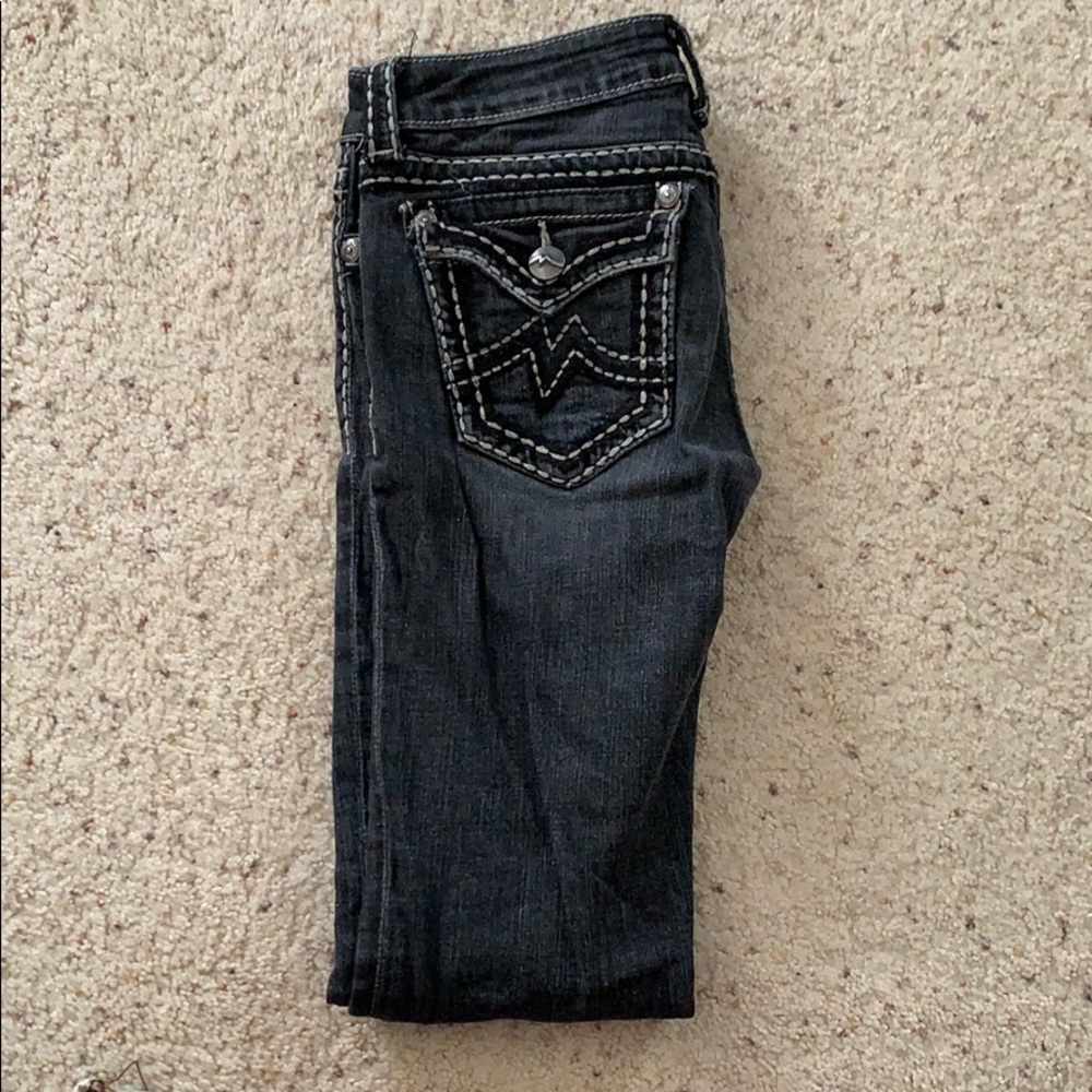 Black washed Miss Me Skinny Jeans